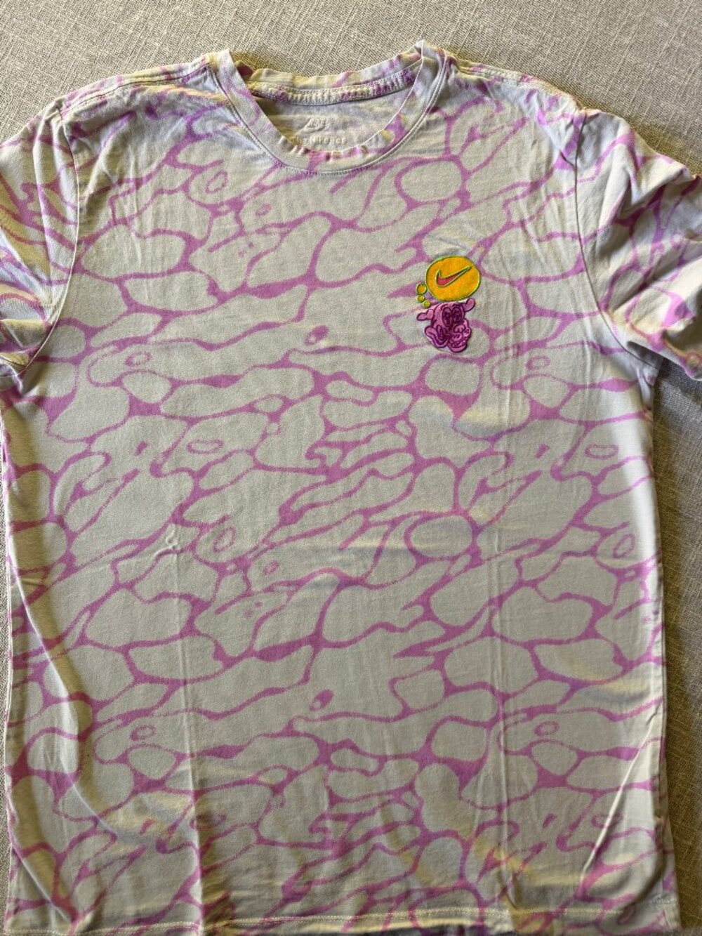 Nike Sportswear Allover Print Tie-Dye Tee Men's Medium Pink Purple AOP